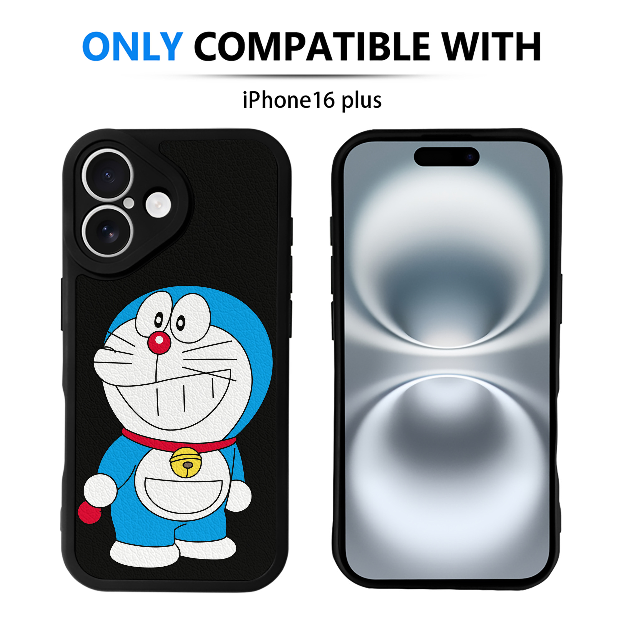 （画像用） ドラえもん Doraemon 【iPhone 16シリーズ対応】シリコンスマホケース（レザー調） 材質：シリコン